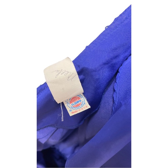 Ruffle Mini Dress 
✨Vintage✨ 1980s Union Made Royal Blue Lace Asymmetrical(7-8) - Picture 5 of 7